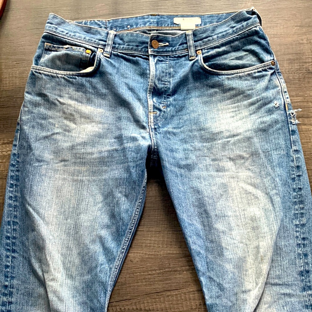 Men’s H&M Faded Wash Straight Bootcut Jeans 34x32 Classic Denim